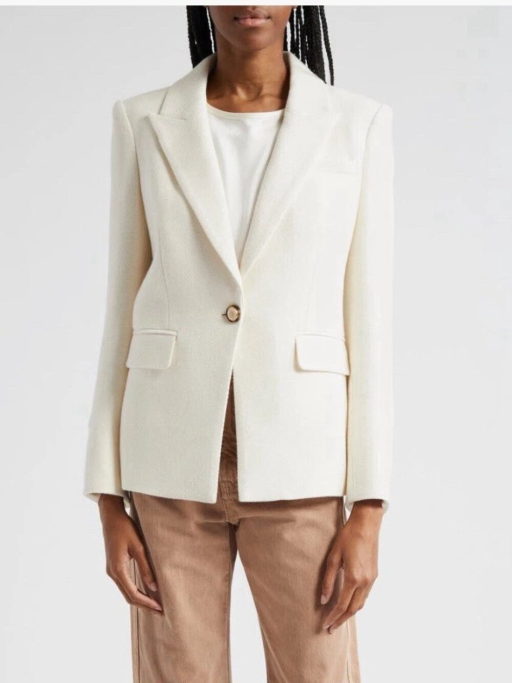 Veronica Beard Reagan Dickey Blazer Jacket Sz 6 Ecru NWOT Ret $698